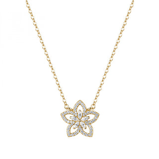 Rosato Gold-plated Collana Flower with cubic zirconias RZGA84