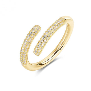 Rosato Gold-plated open Anello with zircons Bianca RZBI82 - Circuit: 60 mm