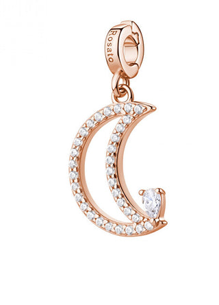 Rosato Gold-plated Ciondolo Moon con cubic zirconia Storie RZ262