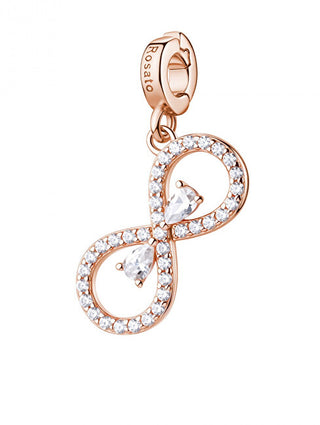 Rosato Gold-plated Infinity Ciondolo con cubic zirconia Storie RZ263