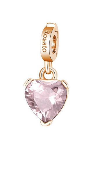 Rosato Affascinante Ciondolo In Bronzo Con Quarzo Rosa Cuore Di Storie Rz190