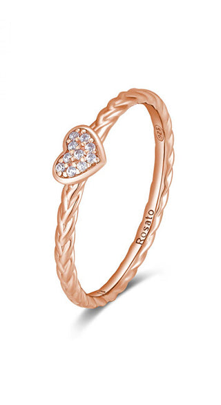 Rosato Anello Romantico In Bronzo Con Zirconi Allegra Rza018 - Circuito: 52 Mm