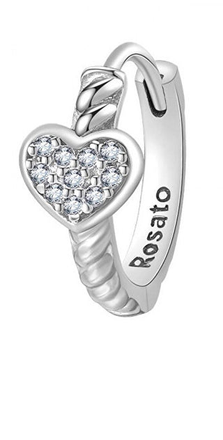 Rosato Orecchini Singoli In Argento Heart Storie Rzo064R