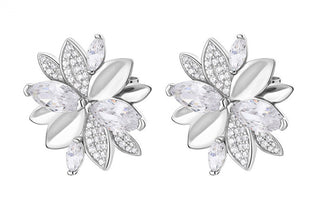 Rosato Silver Orecchini Flowers con cubic zirconia Gaia RZGA56