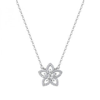 Rosato Silver Collana Flower con cubic zirconias RZGA83