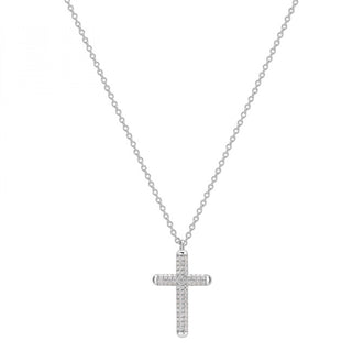 Rosato Collana In Argento Con Croce Bianca Rzbi05 (Catena, Pendente)