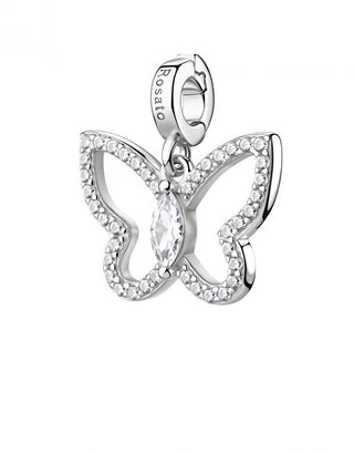 Rosato Silver Ciondolo Butterfly con cubic zirconia Storie RZ264R