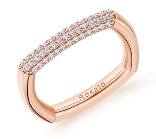 Rosato Elegante Anello In Bronzo Con Zirconi Bianca Rzbi32 - Circuito: 56 Mm