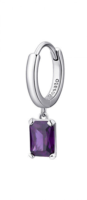 Rosato Elegante Orecchino Singolo Rotondo Con Pendente Allegra Rzal015