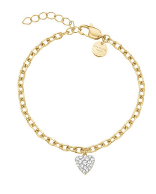 Rosefield da donna gold-plated Bracciale con crystals Chunky Heart JBCHG-J1279