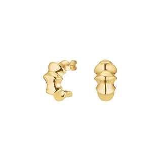Rosefield Orecchini Semicircolari Placcati In Oro Firmati Statement Jesbg-J1195