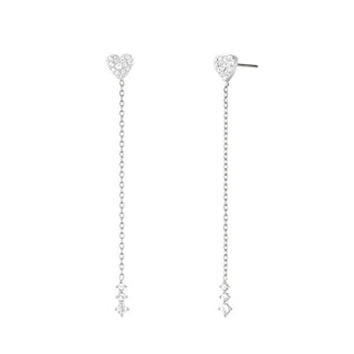 Rosefield Long steel Orecchini Hearts with crystals JEHLS-J1321