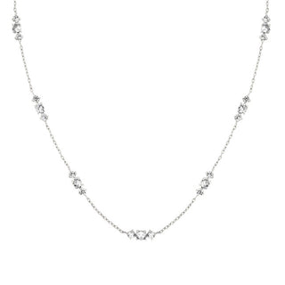 Rosefield Elegante Halskette aus Stahl mit Kristallen Triple Jntcs-J1016 