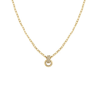 Rosefield Elegant Gold Plated Zircon Bow Link Studs Collana JNBSG-J898