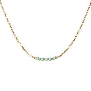 Rosefield Delicata Collana Placcata Oro Con Perline Blu Essentials Jnbrg-J812