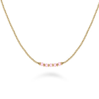 Rosefield Delicata Collana Placcata Oro Con Perline Rosa Essentials Jnprg-J811