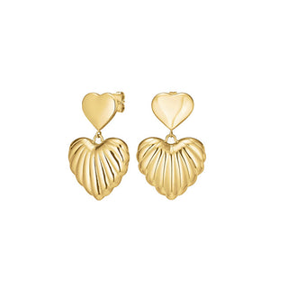 Rosefield Orecchini Pendenti Placcati In Oro Alla Moda A Forma Di Cuore Jedhg-J984
