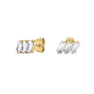 Rosefield Delicati Orecchini Placcati Oro Iconic Jetbg-J1127
