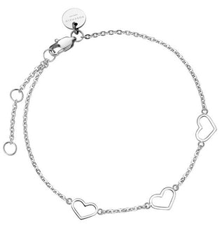 Rosefield Delicato Bracciale In Acciaio Con Cuori Toccombo Jbths-J588
