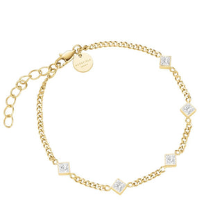 Rosefield Delicada Pulsera Chapada en Oro con Cristales Transparentes Jbcpg-J1172 