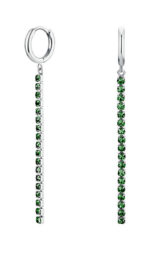Rosefield Deliciosos Pendientes de Acero con Cristales Verdes Tennis Jetes-J926 