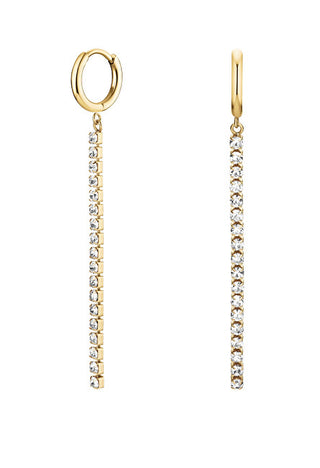 Rosefield Deliziosi Orecchini Placcati Oro Con Cristalli Trasparenti Tennis Jetcg-J916