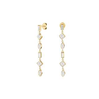 Rosefield Orecchini Originali Placcati Oro Con Cristalli Trasparenti Ciondolo Jecpg-J1169
