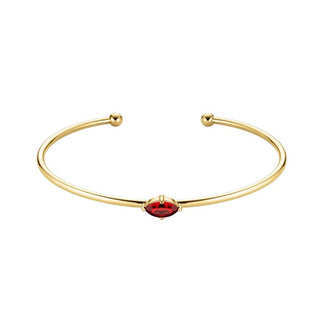 Rosefield Bracciale Aperto Solido Con Cristallo Swarovski Rosso Jbrmg-J1243
