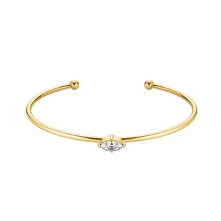 Rosefield Bracciale Aperto Solido Con Cristallo Swarovski Trasparente Jbcmg-J1240