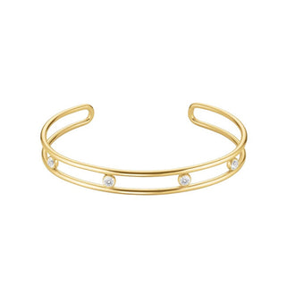 Rosefield Bracciale Aperto Solido Con Cristalli Trasparenti Jb4Cg-J1174