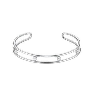 Rosefield Bracciale Aperto Solido Con Cristalli Scintillanti Jb4Cs-J1175