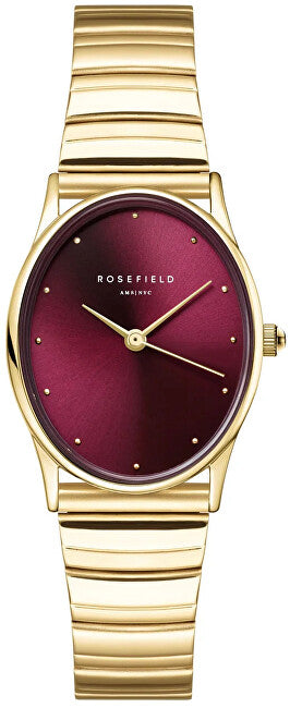 Rosefield Ovale Borgogna Mezzaluna Acciaio Oro Ovgsg-Ov15