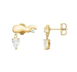 Rosefield Gold-plated modern Orecchini with crystals Wave JEWSG-J1300