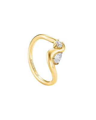 Rosefield Gold-plated wavy Anello with crystals Wave JRMW - Circuit: 50 mm