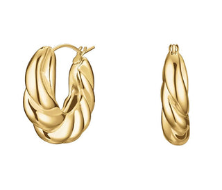 Rosefield Orecchini Placcati In Oro Abbinati Twisted Jethg-J972