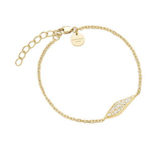 Rosefield Bracciale Placcato Oro Abbinato Con Cristalli Pavé Jbplg-J1238