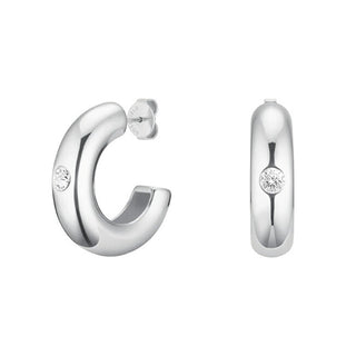 Rosefield Eleganti Anelli In Acciaio Con Cristallo Solitaire Jebcs-J1201