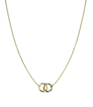 Rosefield Elegante Collana In Acciaio Placcato Oro Emerald Jnedg-J714