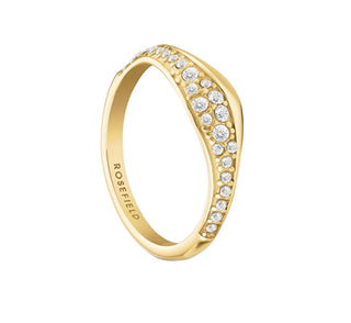 Rosefield Anello Placcato Oro Scintillante Con Cristalli Pavé Jrpw - Circuito: 52 Mm