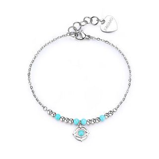 S'Agapõ Bracelet pour femme en acier avec turquoise Œil de Dieu Sorcière Swh11 