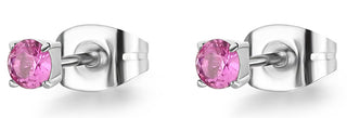 S'agapõ Tiny steel stud Orecchini with fuchsia crystal Dazzly SDZ48