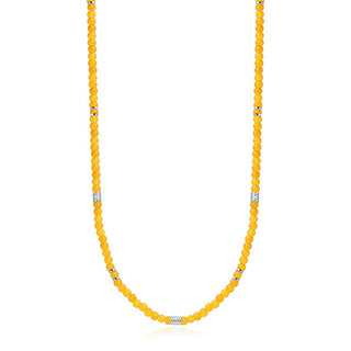 S'agapõ Elegant Collana with yellow Madera beads SAD01