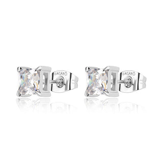 S'Agapõ Boucles d'oreilles élégantes en acier avec zircons cubiques Stellar Stk14 