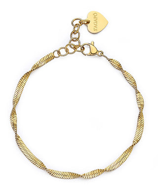 S'Agapõ Elegante Bracciale Placcato Oro Hádek Chunky Shk52