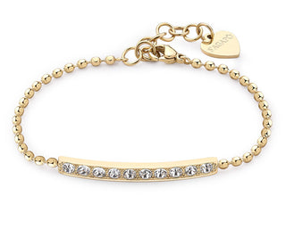 S'Agapõ Elegante Bracciale Placcato Oro Con Cristalli Trasparenti Dazzly Sdz17