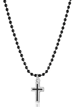 S'Agapõ Collana Con Croce Di Perline Da Uomo Charisma Shs02