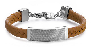 S'Agapõ Bracciale In Pelle Marrone Per Uomo Ripple Srp71