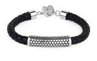 S'Agapõ Elegante Bracciale Da Uomo In Pelle Sintetica Ripple Srp72