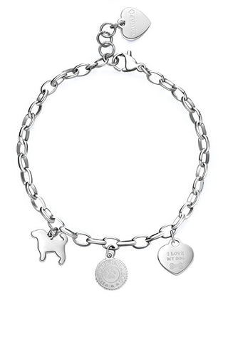 S'Agapõ Bellissimo Bracciale In Acciaio Con Pendenti Happy Shar17