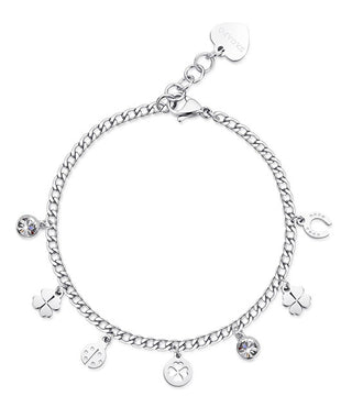 S'Agapõ Bracelet en acier avec message porte-bonheur Ssg13 
